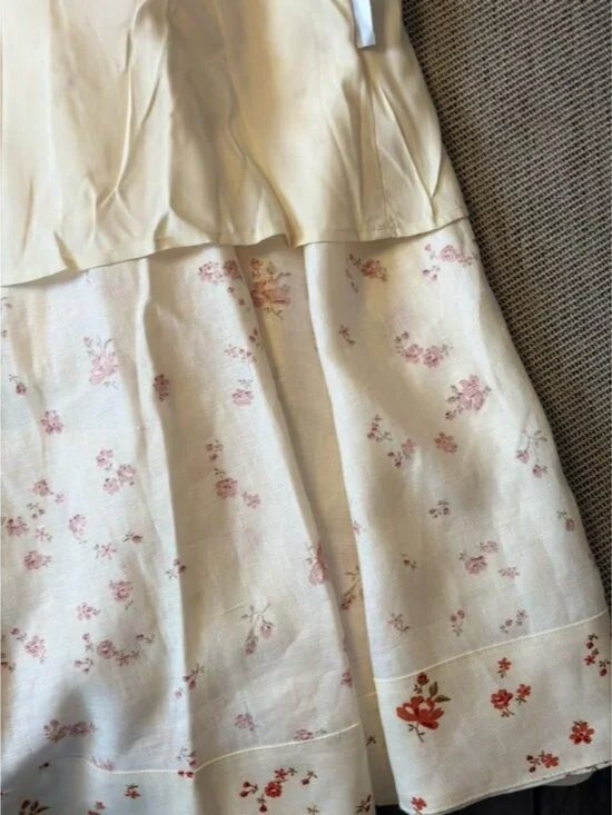 NEW Reformation Birdie Linen Sleeveless Midi Dress Lovie White Floral US 6 UK 10 - Picture 14 of 16